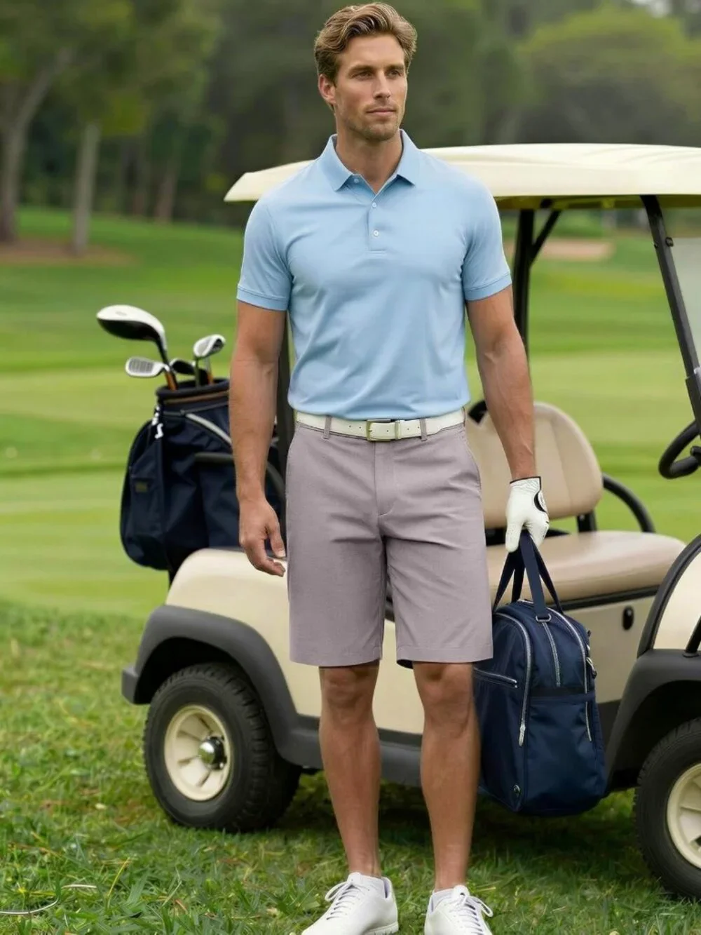 Men's Lightweight Cotton Stretch Dress Shorts - Casual 9